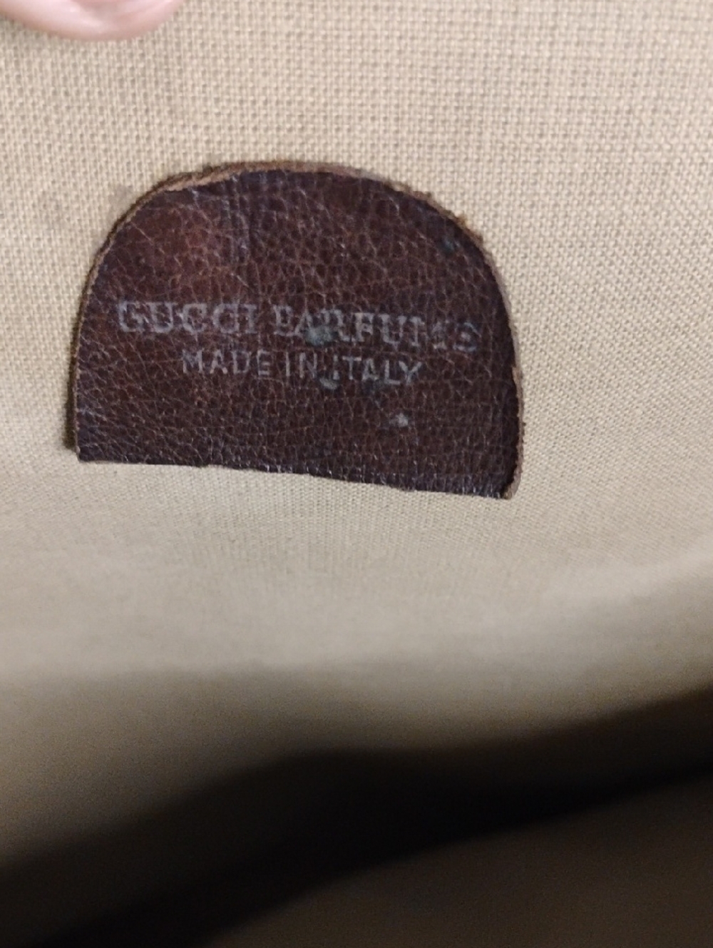 Authentic Gucci  Monogram Tote Bag with Brown Leather Pocket - Picture 2 of 11